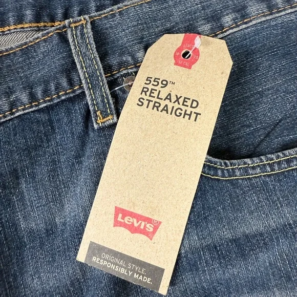 Levi’s Cotton Denim Jeans 559 Relaxed Straight Big & Tall Levi Strauss & Co NWT - Picture 5 of 8